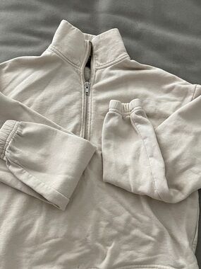 Forever 21 Cream Textured Terry Pullover